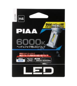PIAA H4 LEH180 LED Lampen set 6000K geïntegreerde controller - LEH180 - Lights and Styling