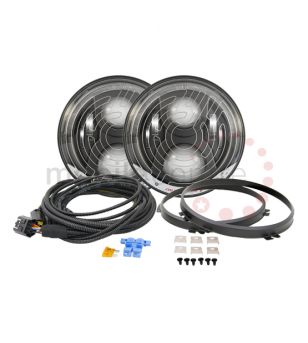 JW Speaker 8700 Evo 2 smartheat dual burn led black Defender headlight set - 0556301 DEFSet - Lights and Styling