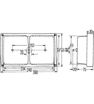 Hella rear light surface/recessed left/right halogen - 2SD 004 431-011 - Lights and Styling