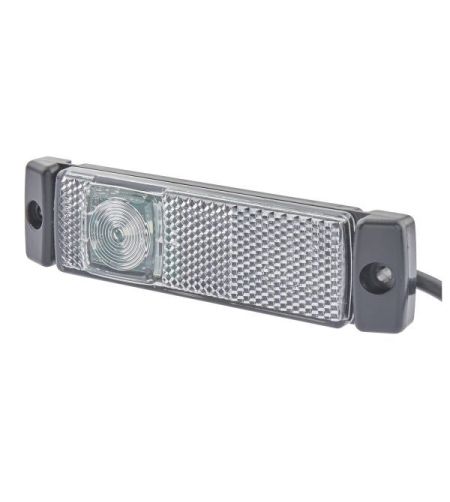 Markeringsljus - Hella - 5.1" - 13cm - med reflektor - Klar - Vit - 12V-24V