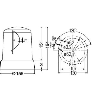 Hella KL7000 12V Opbouw/Geschroefd - 2RL 008 061-101 - Verlichting - Verstralershop