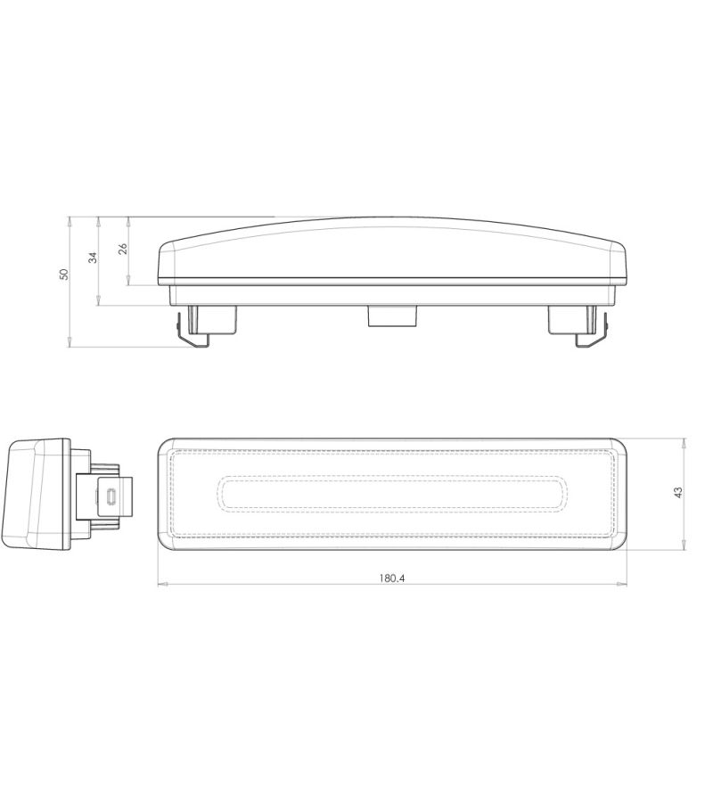 thumbnail image 2 of 24V LED Amber Marker Light For Scania Next Generation Truck - Sunvisor Top Mount 2 of 6