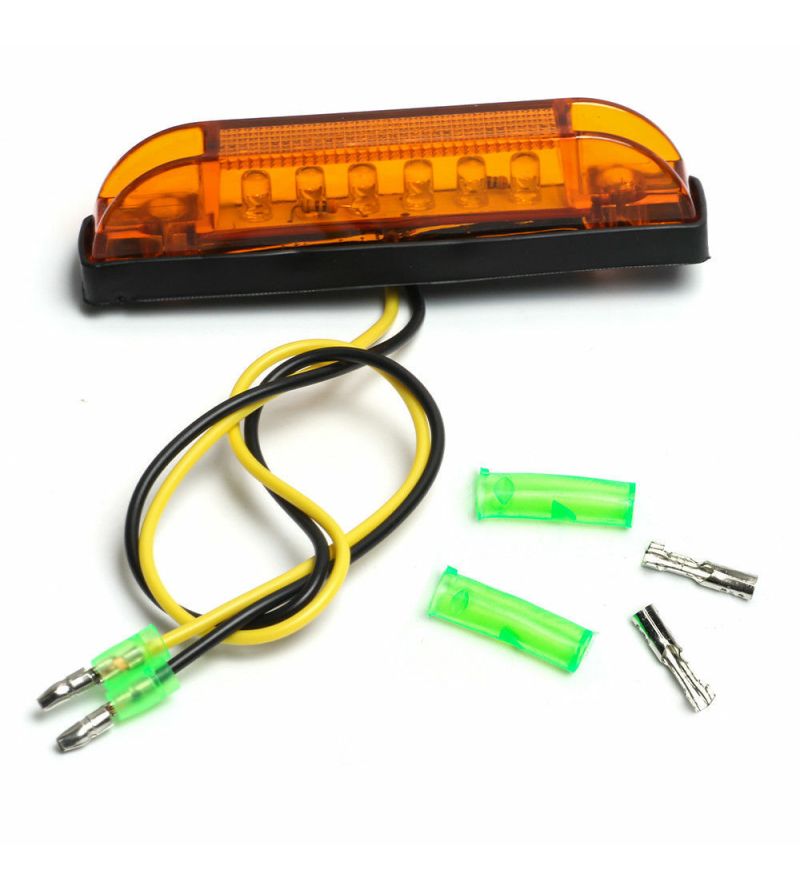 Markeringsljus - L&S - 3.9" - 10cm - Bärnsten - 12V-24V Markeringsljus - L&S - 3.9" - 10cm - Bärnsten - 12V-24V