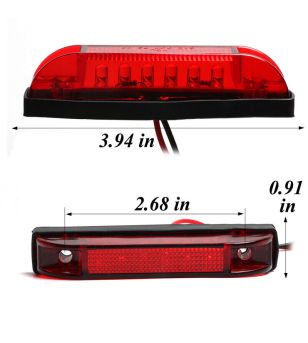 Red Fender Flare Side Marker Light Lamps for Jeep Wrangler TJ JK - 100200