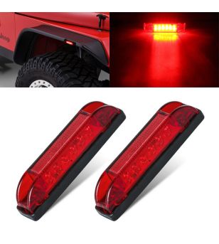 Red Fender Flare Side Marker Light Lamps for Jeep Wrangler TJ JK - 100200