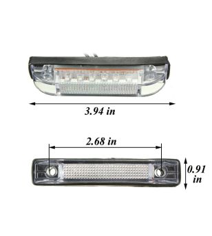 Markeringsljus - L&S - 3.9" - 10cm - Klar - Vit - 12V-24V