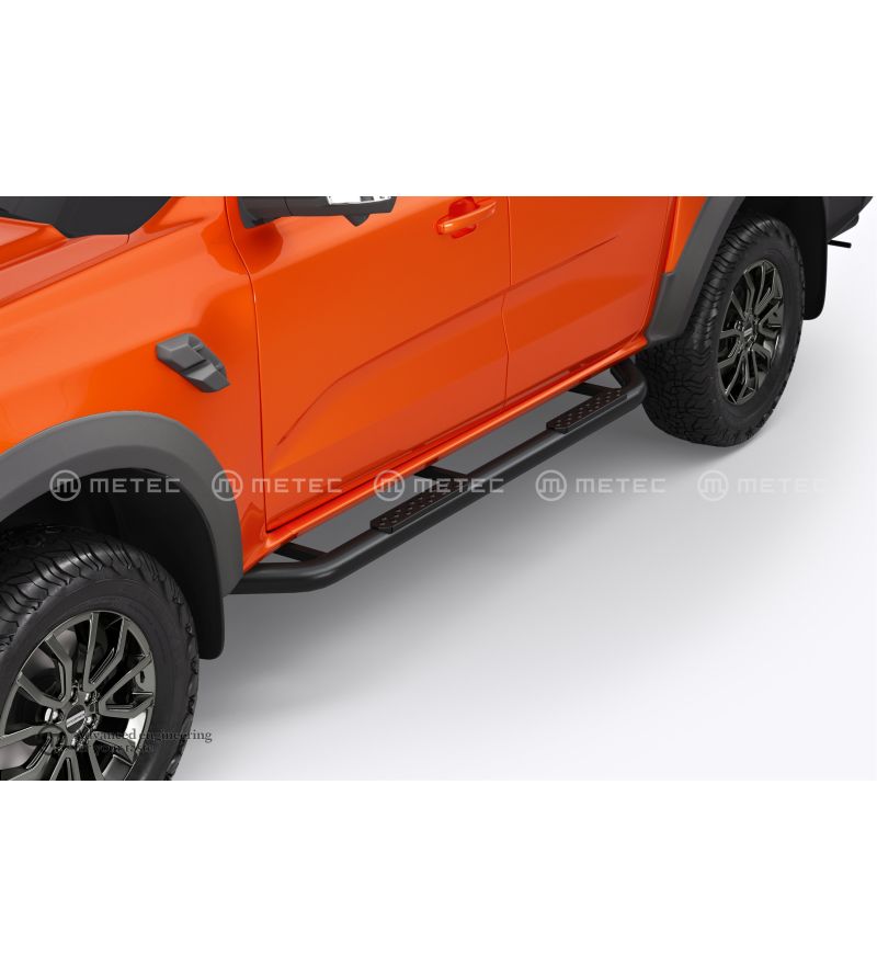 Ford Ranger 2023- Raptor Running Boards Offroad - Black - 80696271 - Lights and Styling