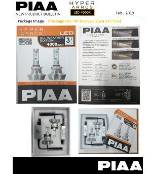 PIAA H8 H9 H11 H16 Hyper Arros LED Bulbs set 4000K