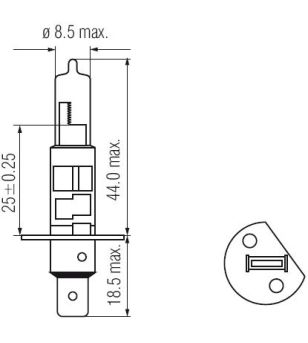 H1 halogeen lamp 12V/55W - H1 12V 55W