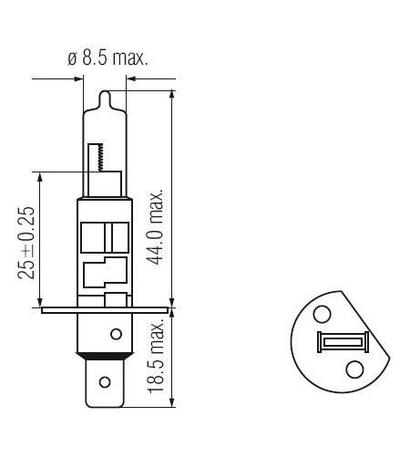 Halogenlampe - L&S - H1 - Weiß - 12V - 55W 