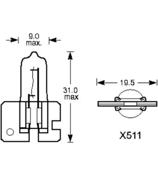 Halogeenlamp - L&S - H2 - Wit - 12V - 100W