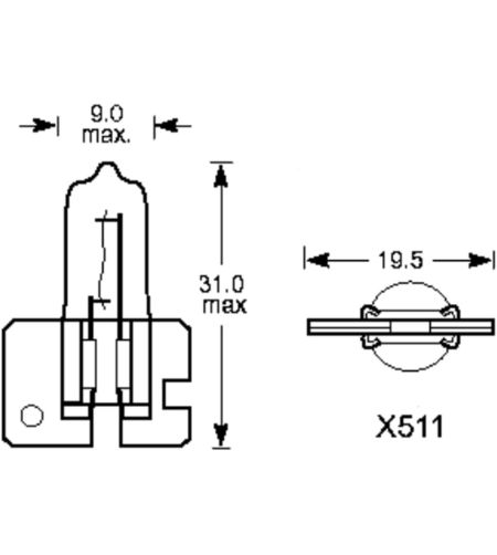Halogenlampa - L&S - H2 - Vit - 12V - 55W