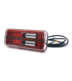 Bakljus - WAS - W25 DD - 7.9" - 20cm - Klar - LED - Dynamiskt blinkljus - Bak - Broms - Blink - Back - Dim - Reflektor - 12V-24V