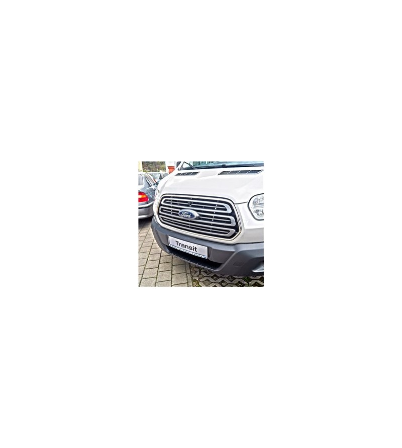 Omtec 2626082 FORD TRANSIT 2014-2019 Front Grill 2 St. rvs hoogglans - RVS / Chrome accessoires - Verstralershop Omtec 2626082 FORD TRANSIT 2014-2019 Front Grill 2 St. rvs hoogglans - RVS / Chrome accessoires - Verstralershop