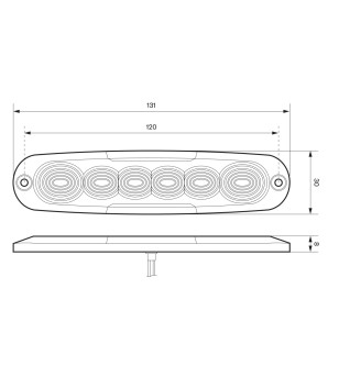 Extra dun achter-/rem-/richtingaanwijzer in helder glas (E-gekeurd, 12-24V) - 6504826