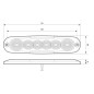 Tail light - Ledson - 5.2" - 13.1cm - Clear - Tail - Brake - Ind - 12V-24V