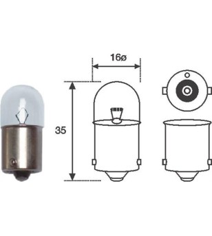 BA15S R5W 12V 5W Halogeen lamp - BA15S R5W 12V 5W