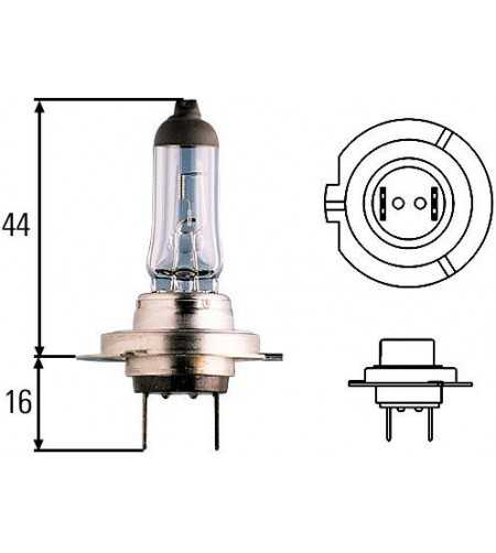 Halogenlampa - L&S - H7 - Halogen vit - 12V - 55W +120% - Set