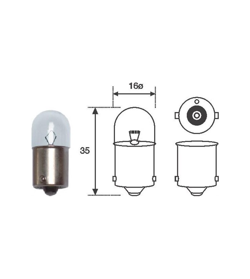 BA15S R5W 12V 5W Halogeen lamp - BA15S R5W 12V 5W