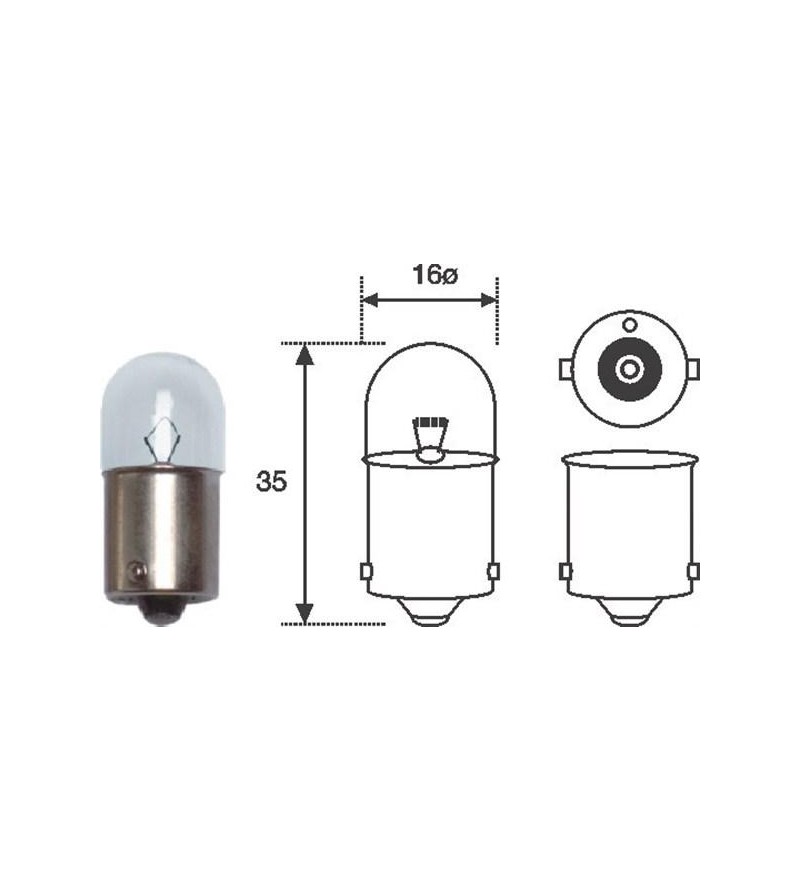 BA15S R5W 12V 5W Halogeen lamp - BA15S R5W 12V 5W BA15S R5W 12V 5W Halogeen lamp - BA15S R5W 12V 5W