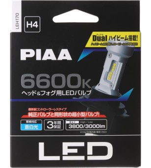 PIAA H4 LEH170 LED Bulbs set 6600K integrated controller - LEH170