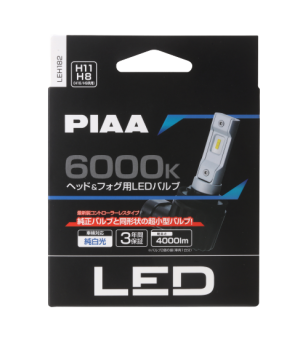 LED-lampa - PIAA - Led-strålkastarlampor - H8 H9 H11 H16 - Integrerad styrenhet - Vit - 6000K - 12V - Set