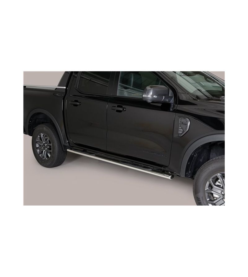 Ford Ranger 2023+ Double Cab Oval Grand Pedana (Oval Side Bars with steps) Inox - GPO/295/IX Ford Ranger 2023+ Double Cab Oval Grand Pedana (Oval Side Bars with steps) Inox - GPO/295/IX