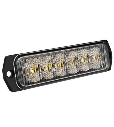 Blitzleuchte - Ledson - 6 led - 4.4" - 11.3cm - Klar - 26 Blitzmuster - Amber - R65 - 12V-24V