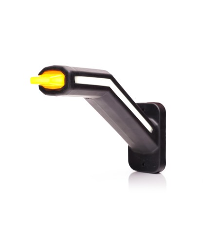 Gummiarm - WAS - W269.1.2 1.2N Neon - Höger - 7.3" - 18.5cm - LED - Blinkljus - Klar - Vit/Bärnsten/Röd - 12V-24V - 