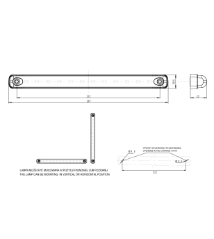 WAS W274 Black - Side Marker Light - 2332