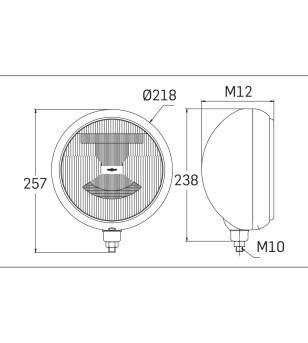 Verstraler - SIM - 3208 - Full LED - 8.6" - 21.8cm - RVS/Chrome - Driving