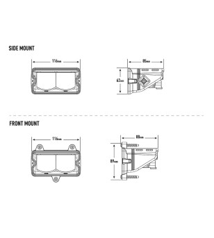 LED Lightbar - Lazer - Carbon 2 - 4.6" - 11.6cm - Gen3 - Spot