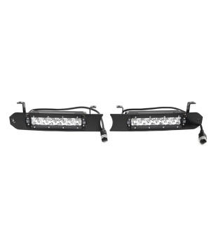 Ford Super Duty Grille LED Kit Black (2017-2019) - (2x 6" Slim Light Bar, Lariat, King Ranch) - Z415471-KIT - Lights & Styling