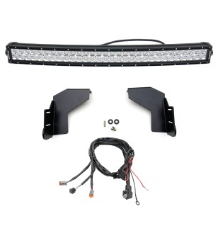Ford Super Duty Front Bumper Top LED Kit (2017-2019) - (30" LED Curved Double Row Light Bar) - Z325472-KIT - Lights & Styling