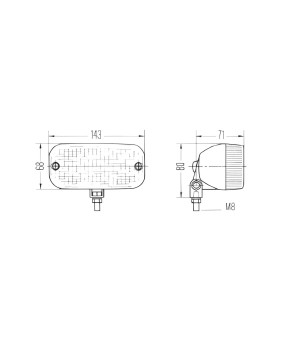 Dagrijverlichting - Talmu - Deense lamp - 14cm - Geel - 12V-24V