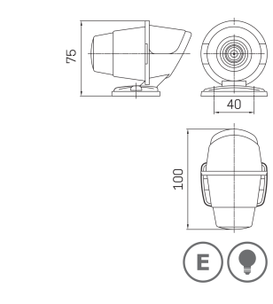 Taklampa - SIM - 3122 - Old School - Röd - 12V-24V 