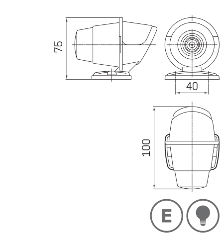Cab roof lights - SIM - 3122 - 2.6" - 6.5cm - Old School - Red - 12V-24V