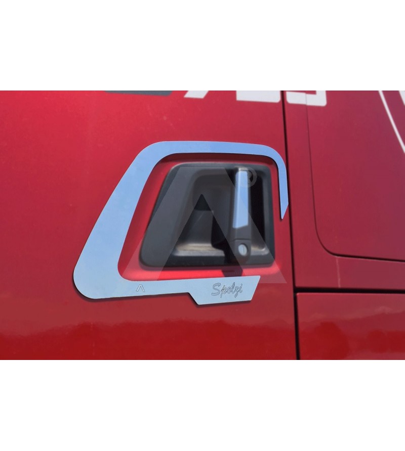 SCANIA R/S Serie 16+ CUSTOM Deurhendel cover - AP005SNS-P - RVS / Chrome accessoires - Verstralershop SCANIA R/S Serie 16+ CUSTOM Deurhendel cover - AP005SNS-P - RVS / Chrome accessoires - Verstralershop