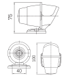 Dachlamp - SIM - 3122 - 2.6" - 6.5cm - Old School - Smoke - Rot - 12V-24V