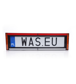 Tail light - WAS - W253 License plate holder - Strobe Side - 23" - 58.4cm - Clear - LED - Brake - Rev - Plate - Flash - Multiple flash patterns - 12V-24V