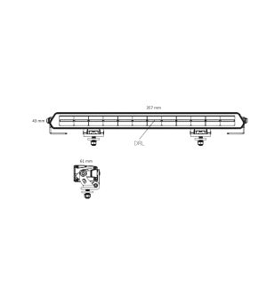 LED-ramp - Ledson - Epix 14+ - Strobe - 14'' - Positionsljus Vit/Bärnsten - 10 Blixtmönster - Driving -
