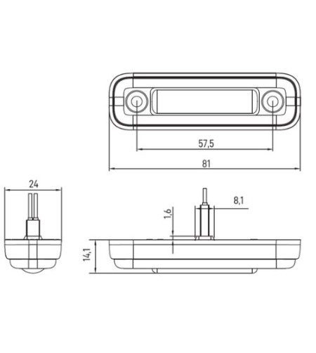 Marker Light - SIM - 3302 - 3.2" - 8.1cm - Smoke - Red - 12V-24V