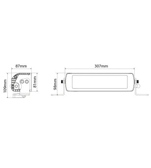 LED-ramp - Optibeam - Savage 12 - 12.1" - 30.7cm - Positionsljus Vit/Bärnsten - Driving 