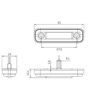 Markeringslicht - SIM - 3302 Click-in - 8cm - smoke - Amber - 12V-24V