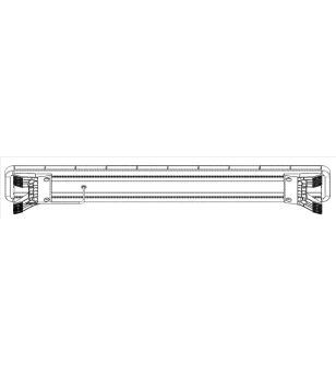 Blixtljusramp - Apollo - Allround signal ASE - Full LED - 34.3" - 87cm - Klar - 6 blixtmönster - Bärnsten/Blå - R65 - 12V-24V - 
