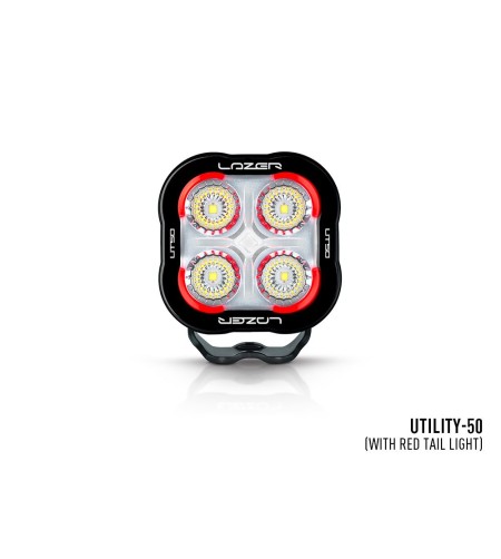 Lazer Utility 50 blixt/bakljus - 00U50-STRB-RED-B - Lights and Styling