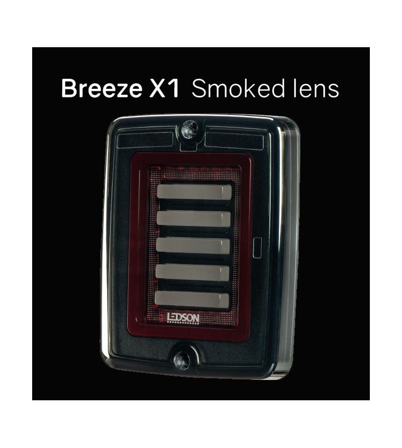 Achterlicht - Ledson - Breeze X1 - smoke - 4.3" - 11cm - Smoke - Achter - Rem - Richting - 12V-48V Achterlicht - Ledson - Breeze X1 - smoke - 4.3" - 11cm - Smoke - Achter - Rem - Richting - 12V-48V