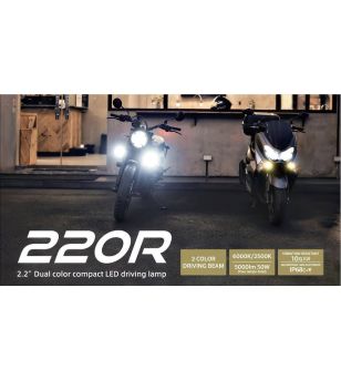 Driving light - PIAA - 220R - 3'' - Clear/Yellow - White/Amber - Driving Fog Combo - Set