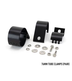 Klämfäste - Lazer - 76mm - Högblankt rostfritt stål - Set