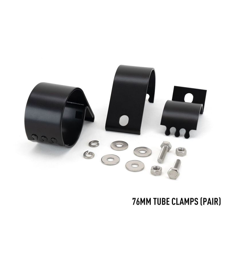 Rohrklemme - Lazer - 76mm - Schwarz matt - Satz Rohrklemme - Lazer - 76mm - Schwarz matt - Satz